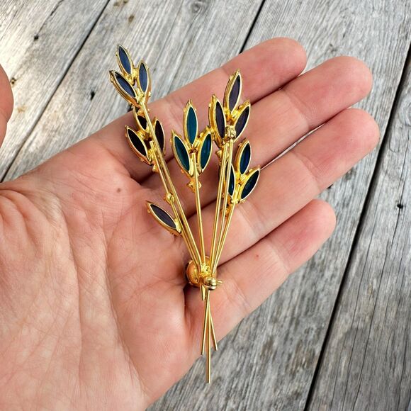 Vintage Jewelry D&E Juliana Rivoli Rhinestone Flower Brooch Gorgeous Julianna - Picture 3 of 3